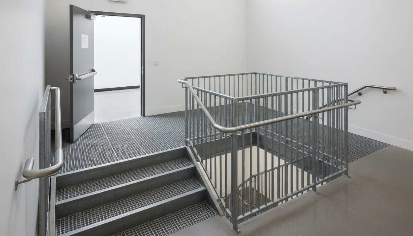 Doors at Exit Stair Landings: The Clearances That Size the Landing