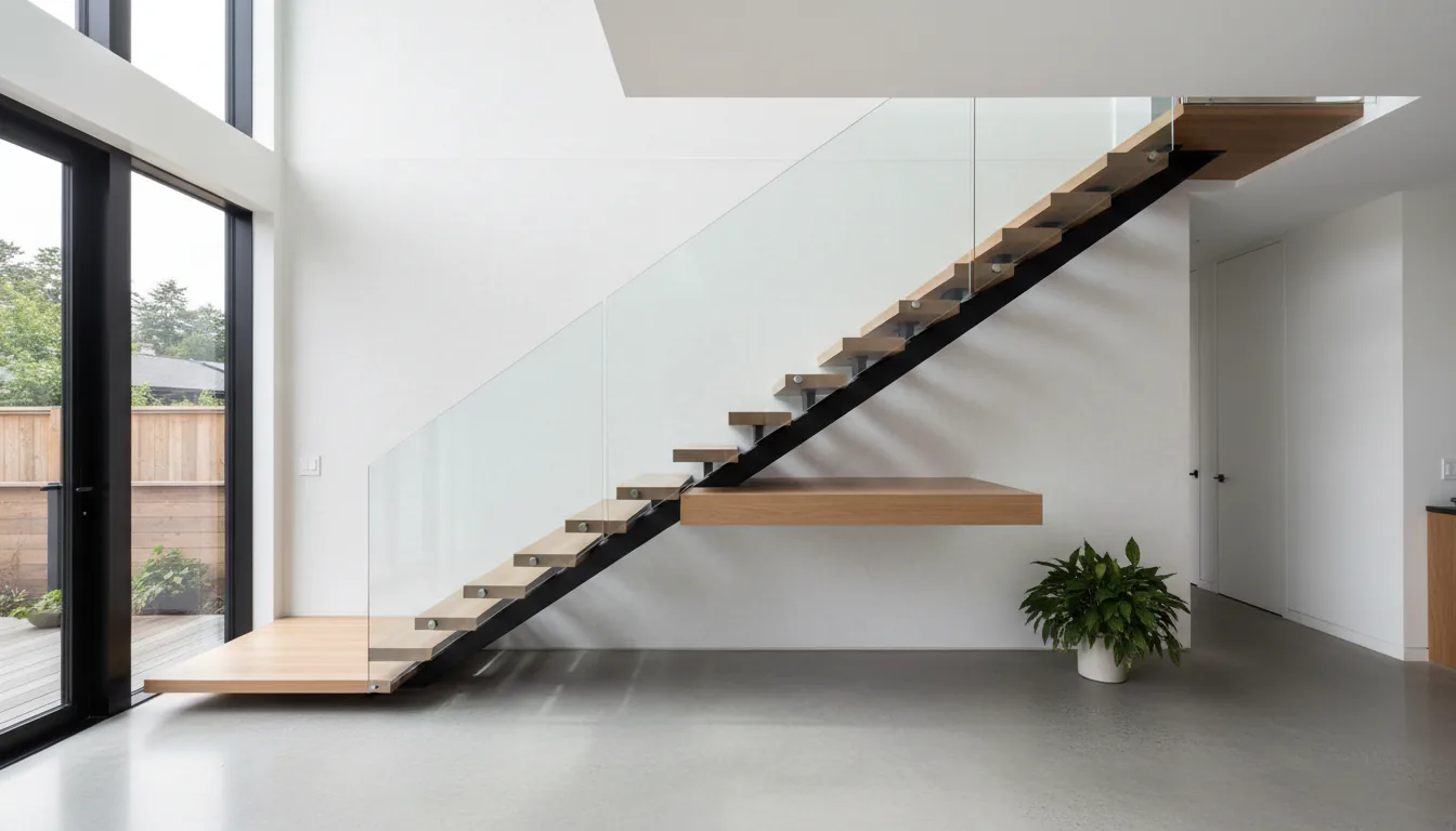 Supporting a Landing on a Floating Stair Without Ruining the Effect
