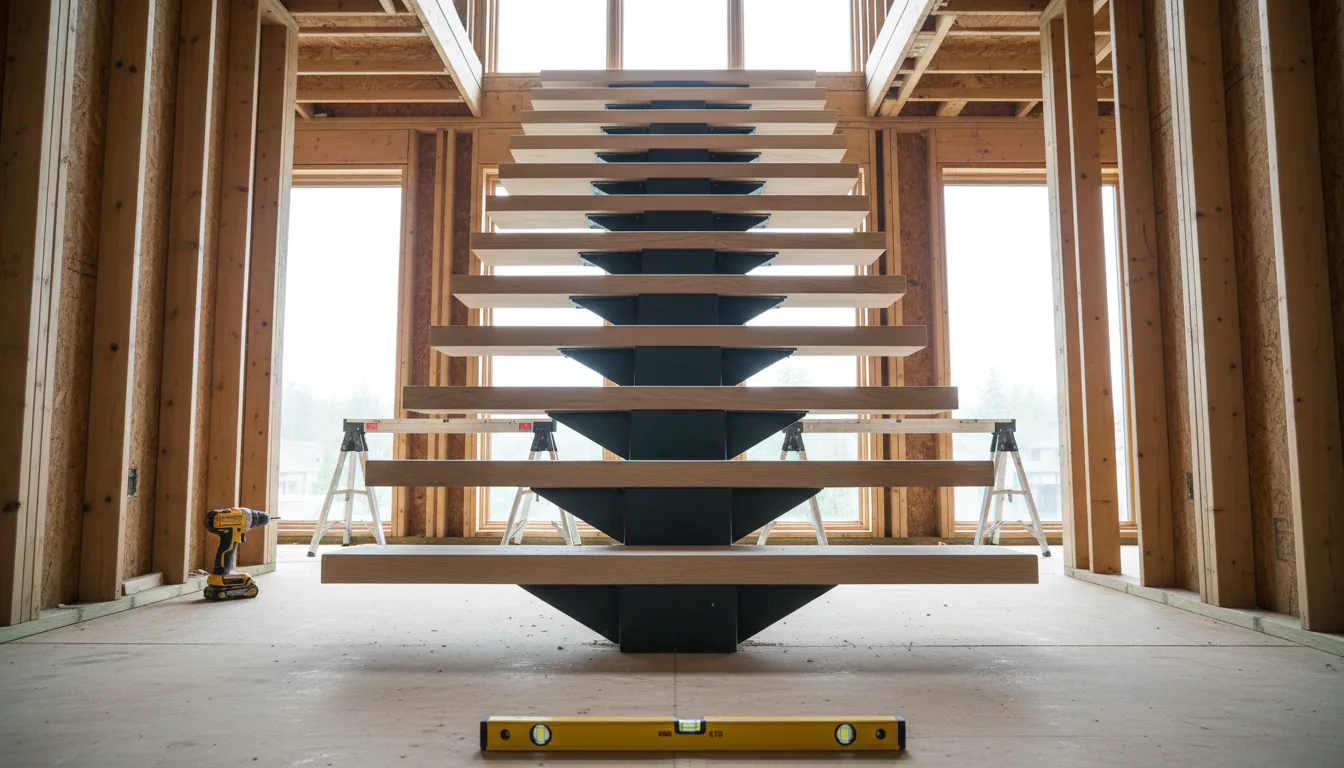 Installing a Mono Stringer Stair in Vancouver