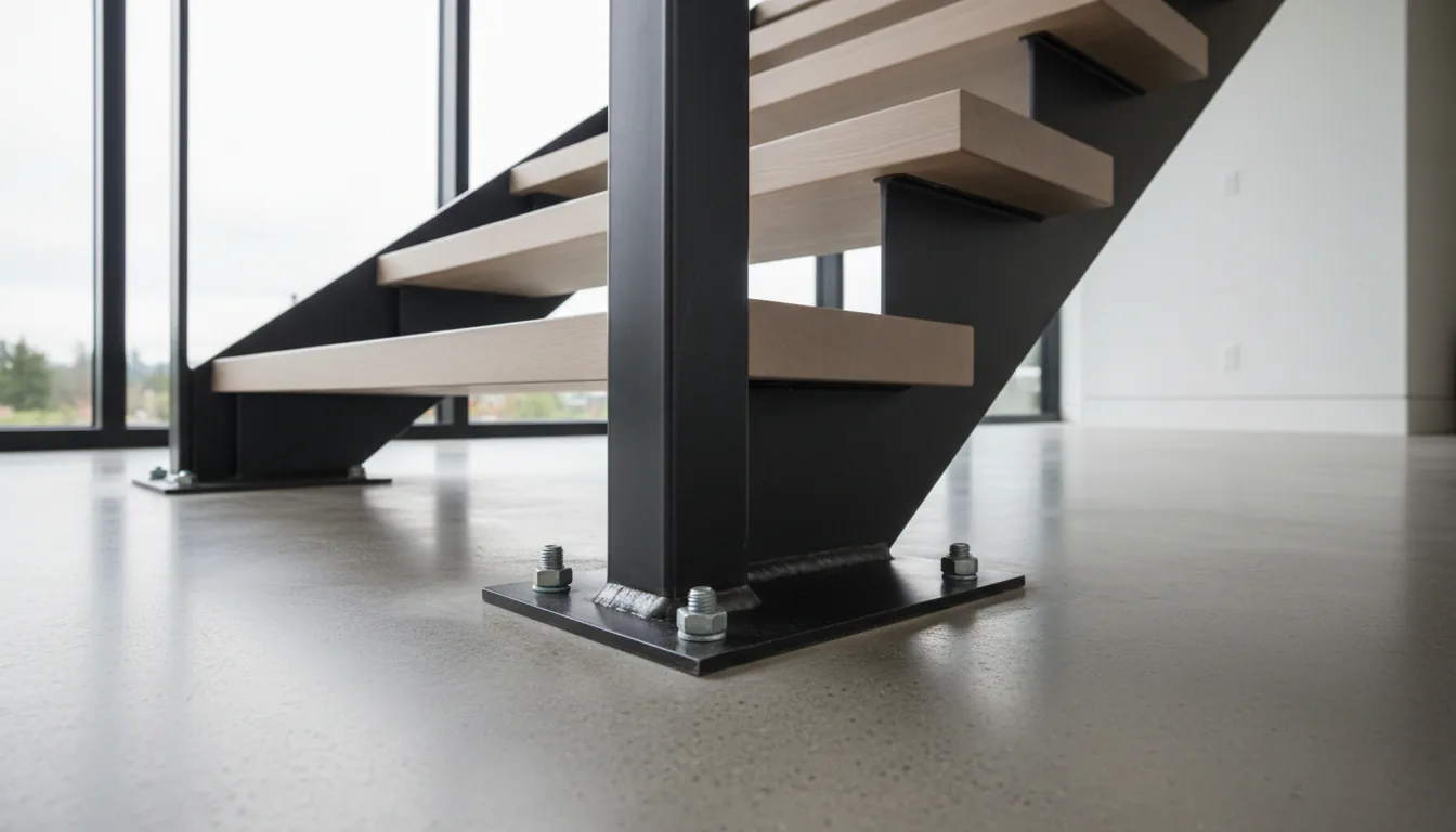 How a Steel Stair Anchors to a Concrete Slab in Vancouver